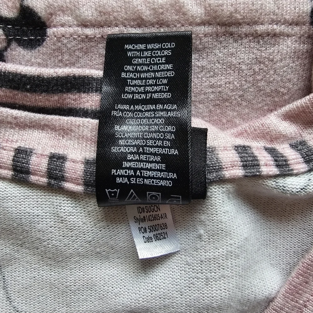 Disney Women's Pajama Top Pink with Black Mickey Pattern - Picture 14 of 15